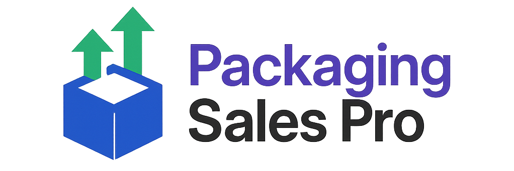 Packaging Sales Pro logo showing a stylised box with upward arrows, representing improved performance and value-led packaging sales.